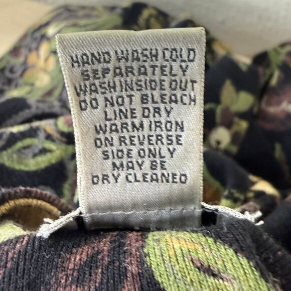 90s Y2k Floral Embroidered Beaded Top Fairy Grunge Forest Whimsigoth Witchy S M - Picture 8 of 8